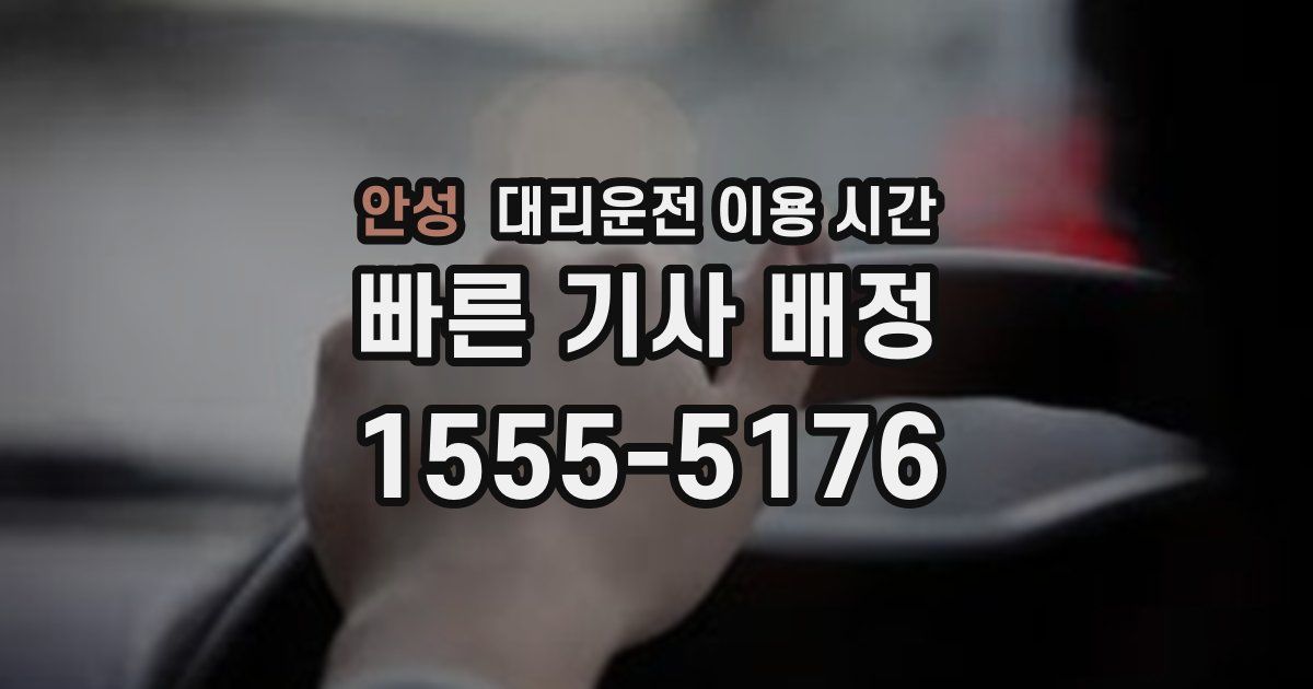 안성 대리운전 이용 시간