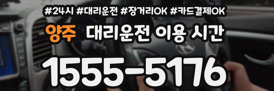 양주 대리운전 이용 시간