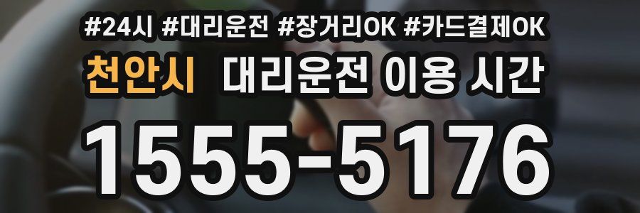 천안시 대리운전 이용 시간