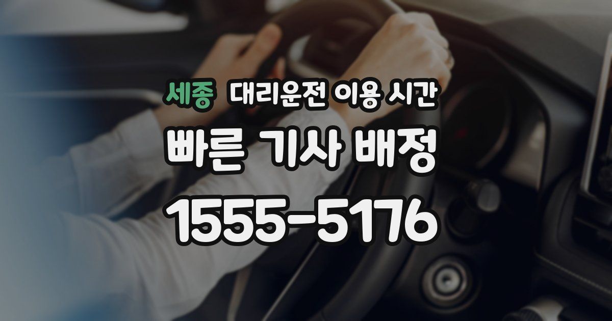 세종 대리운전 이용 시간