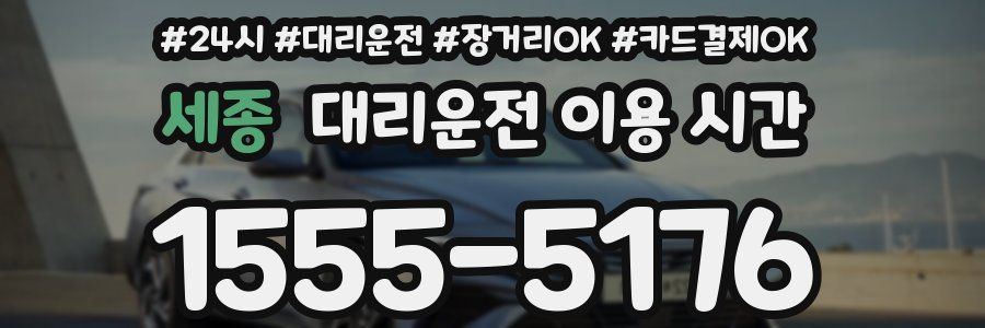 세종 대리운전 이용 시간