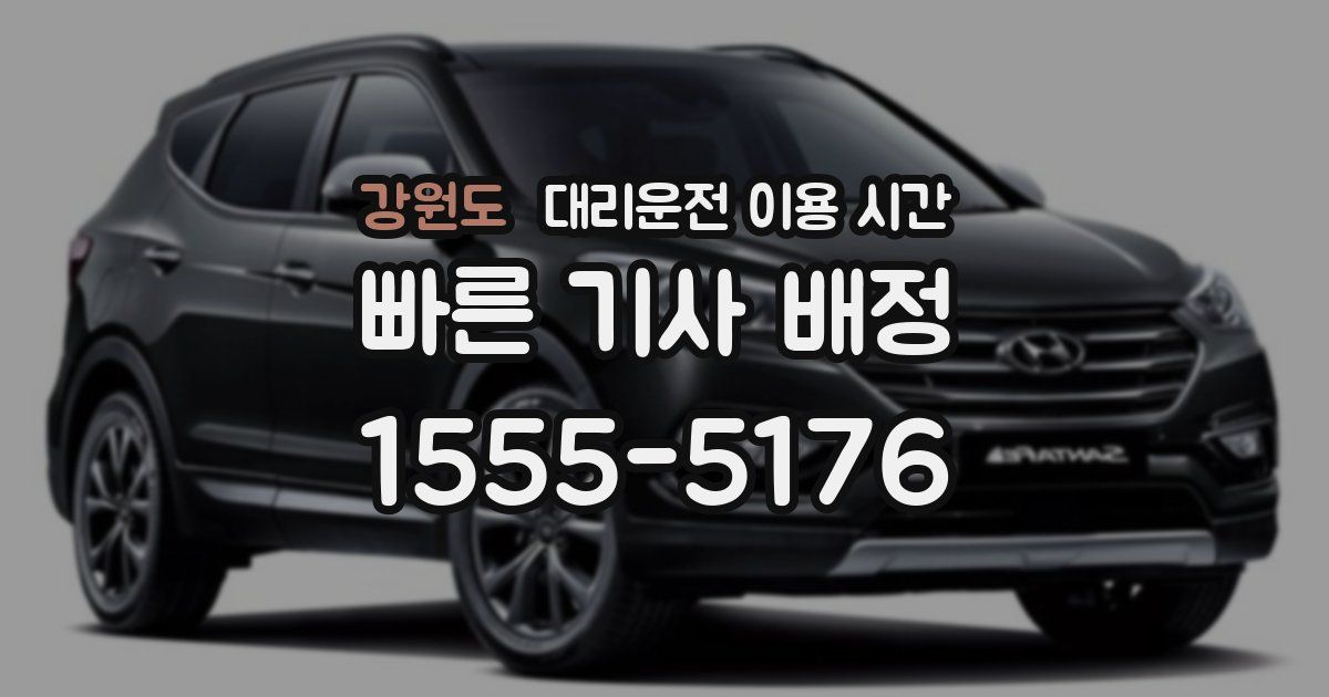 강원도 대리운전 이용 시간