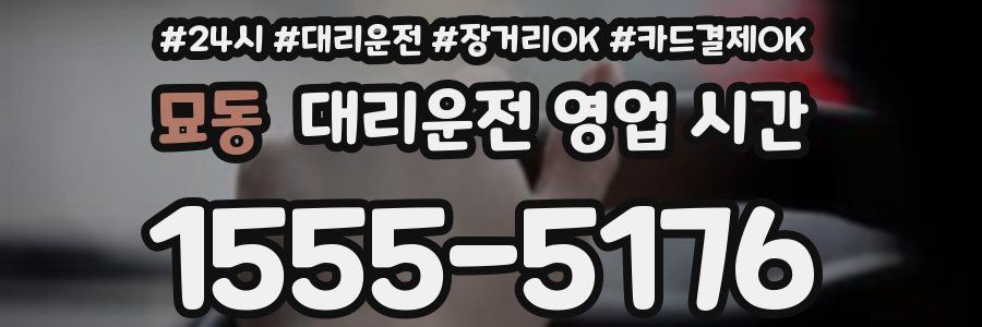 묘동 대리운전 영업 시간