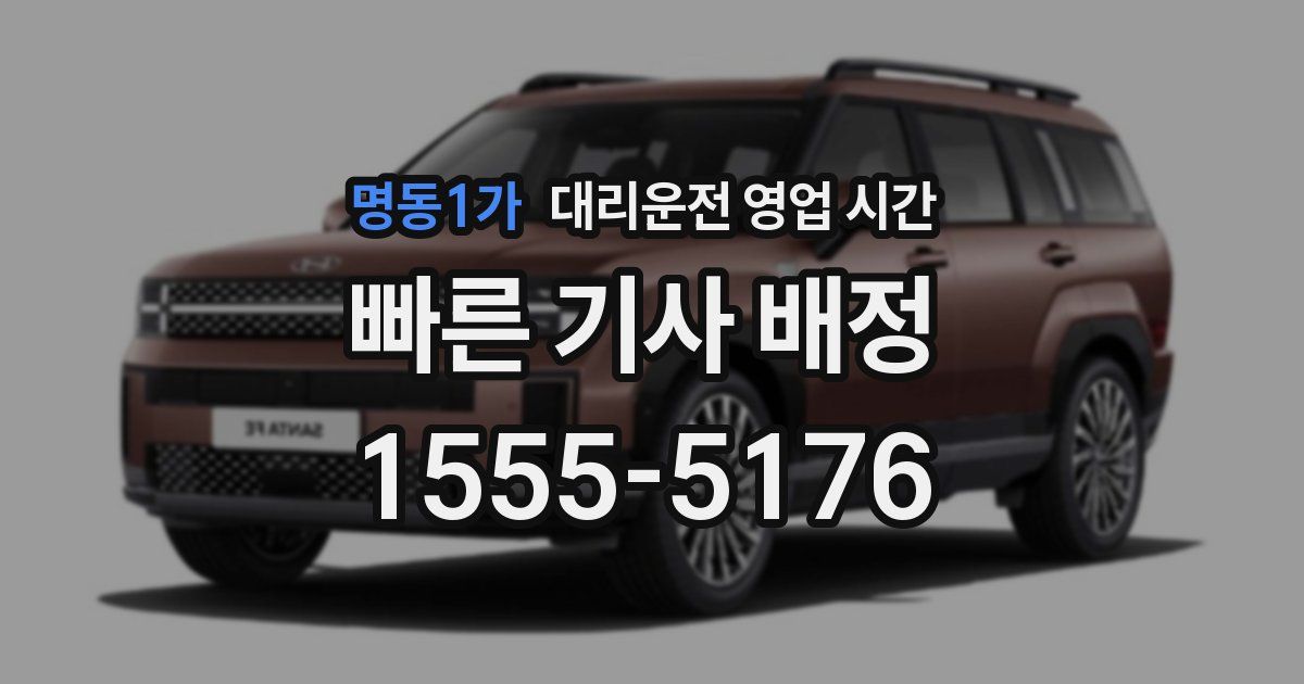 명동1가 대리운전 영업 시간