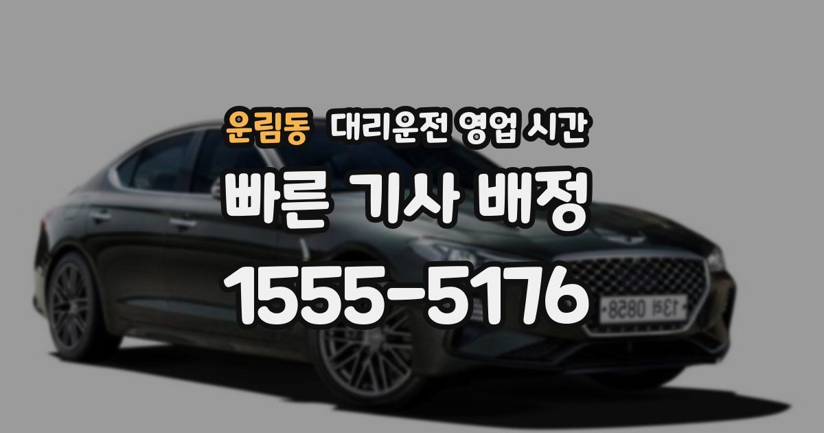 운림동 대리운전 영업 시간