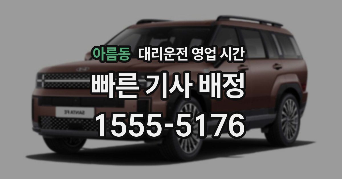 아름동 대리운전 영업 시간