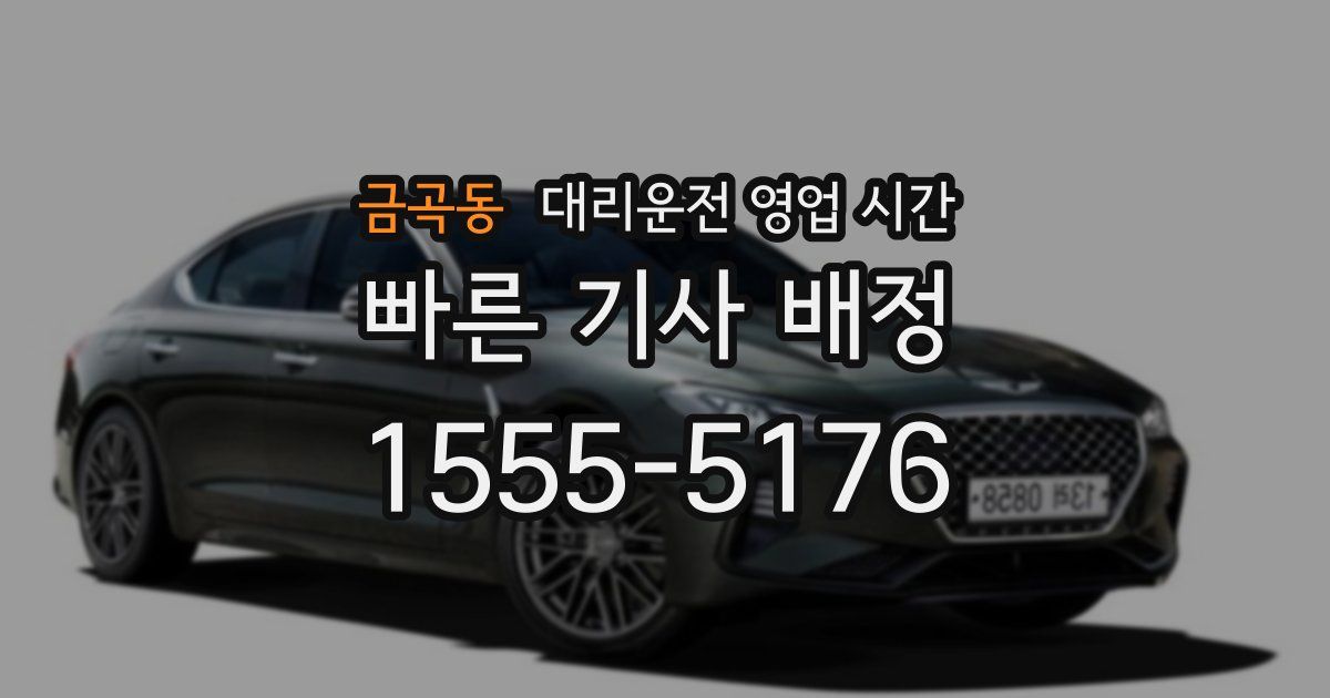 금곡동 대리운전 영업 시간