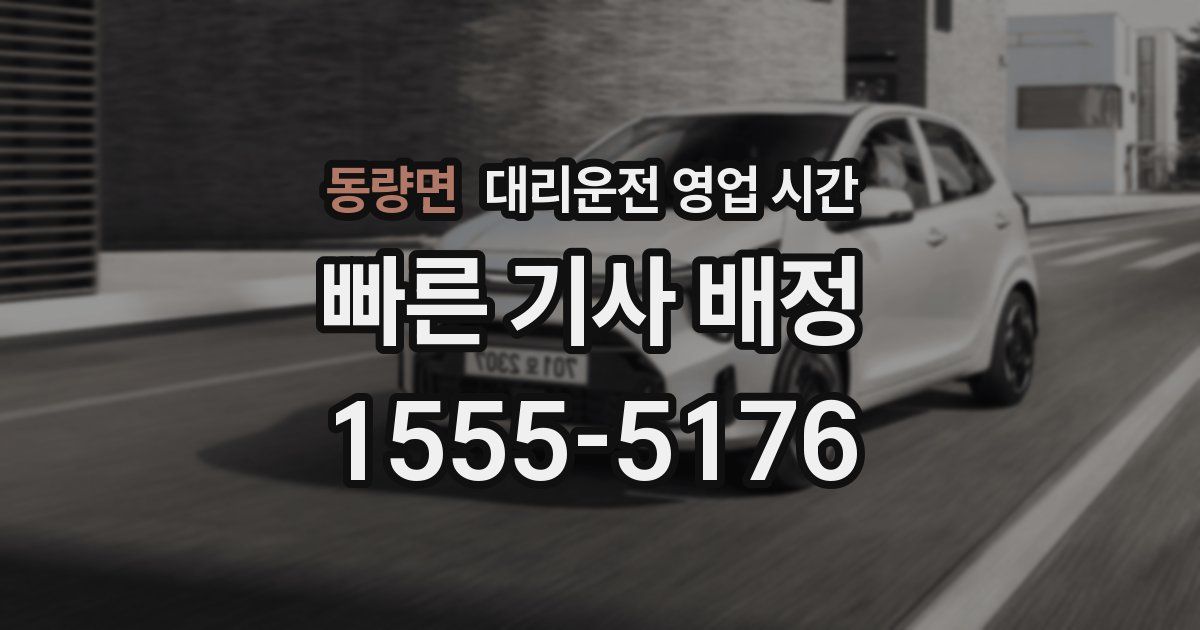 동량면 대리운전 영업 시간
