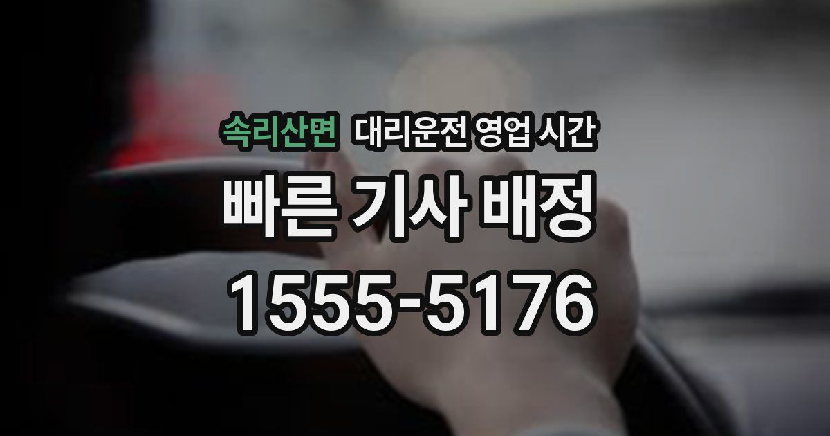 속리산면 대리운전 영업 시간