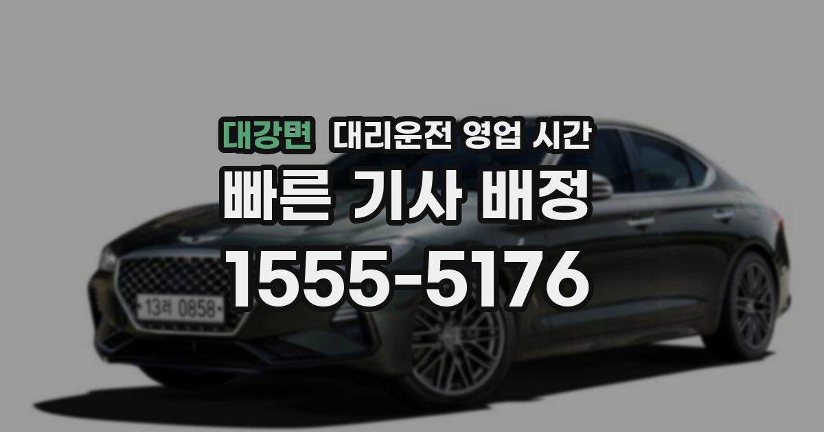 대강면 대리운전 영업 시간