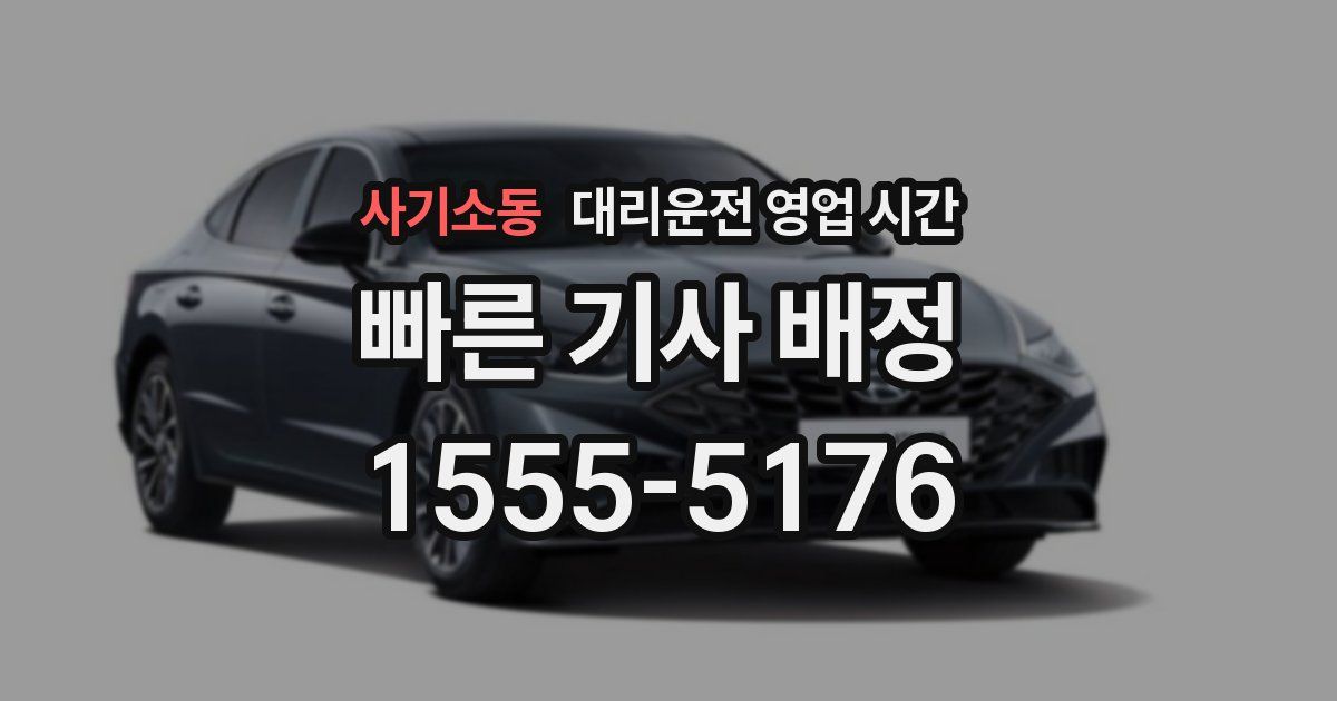 사기소동 대리운전 영업 시간