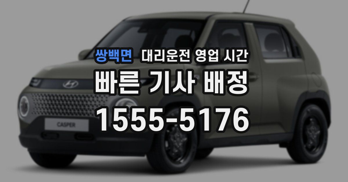 쌍백면 대리운전 영업 시간