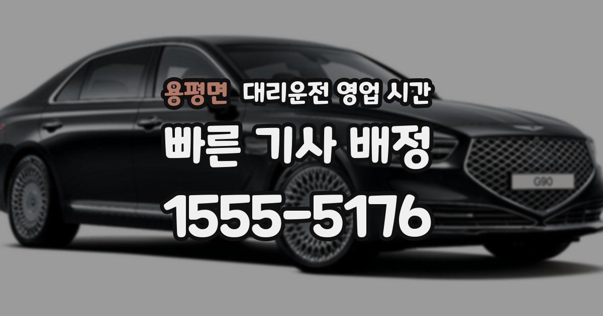 용평면 대리운전 영업 시간