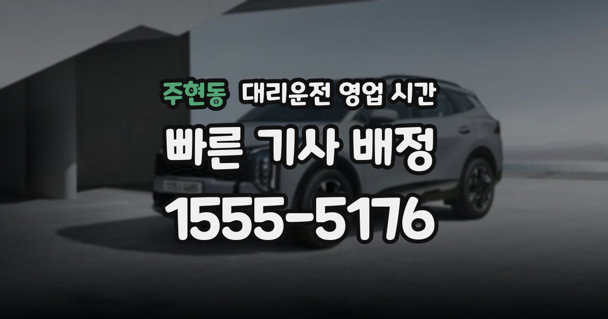주현동 대리운전 영업 시간