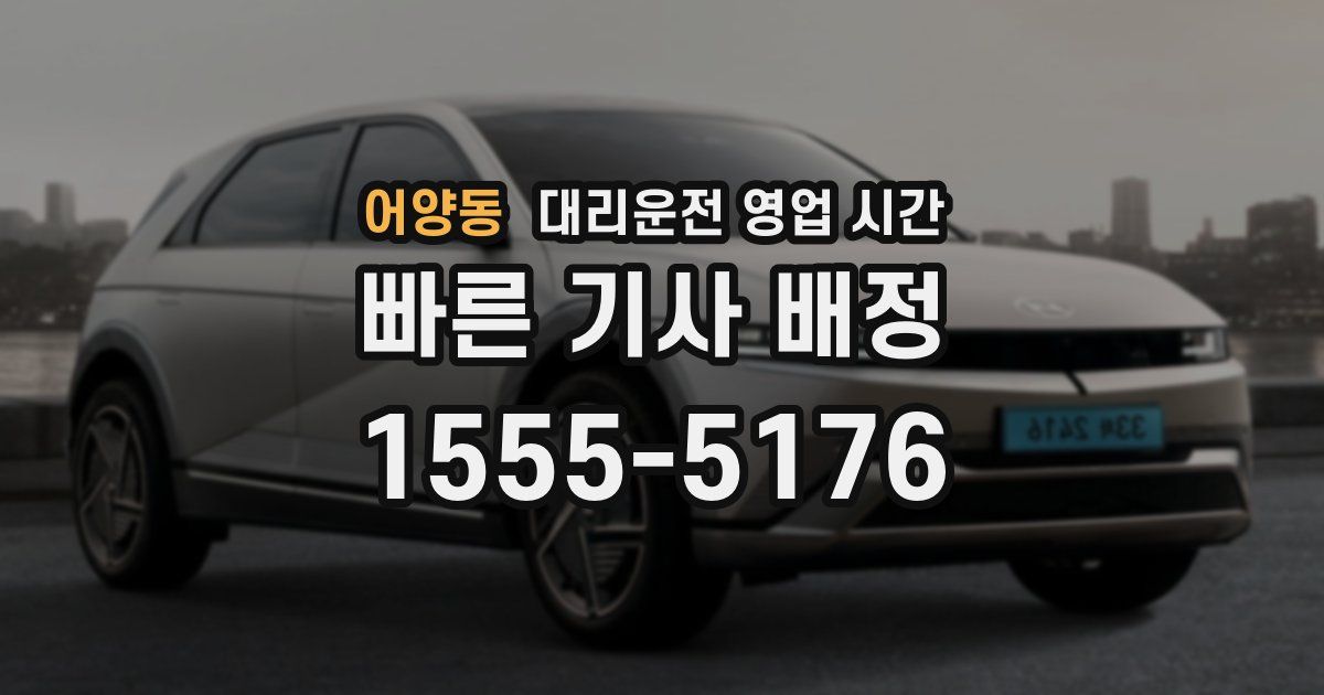 어양동 대리운전 영업 시간