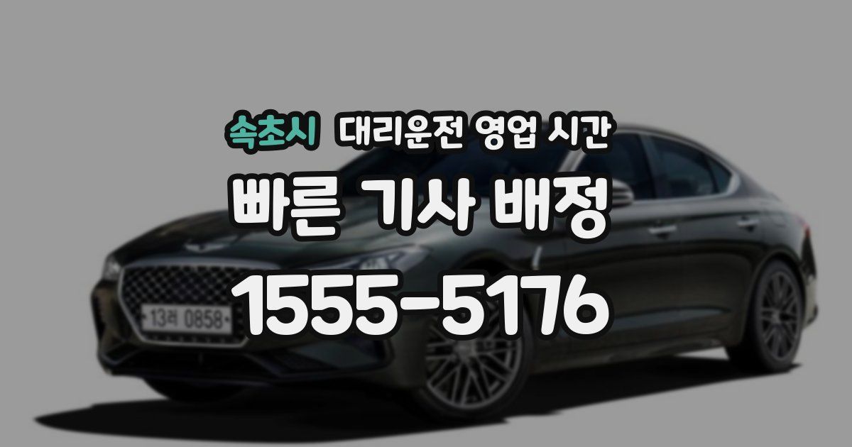속초시 대리운전 영업 시간