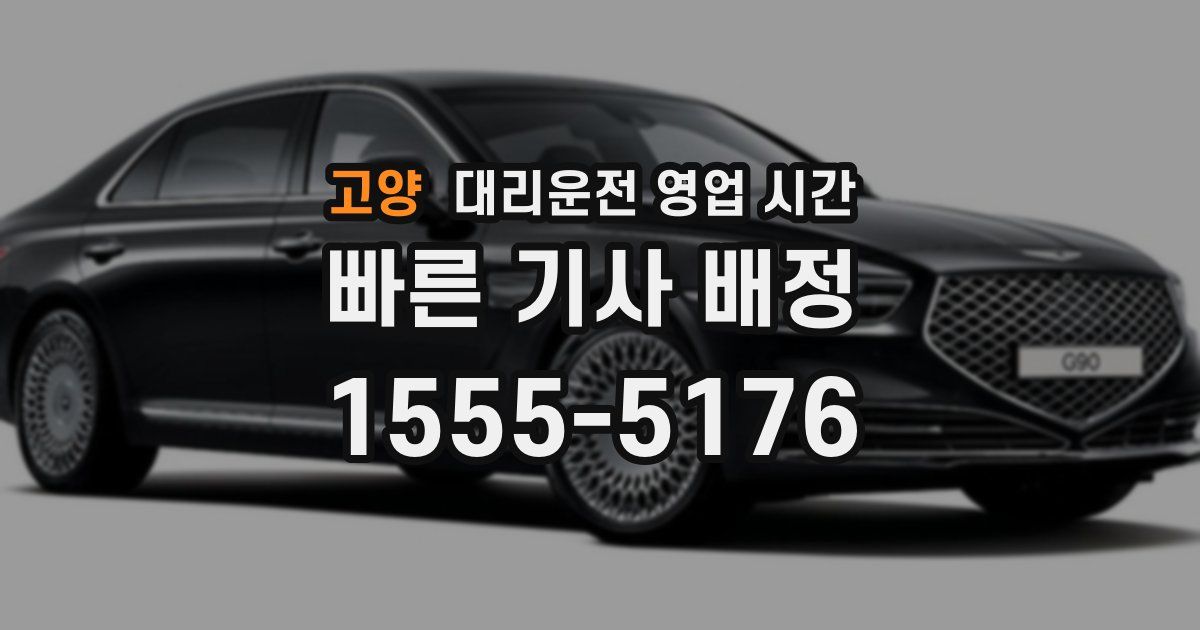고양 대리운전 영업 시간