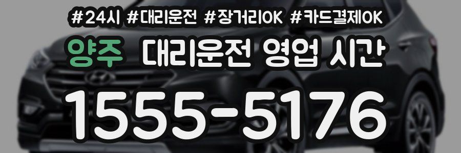 양주 대리운전 영업 시간