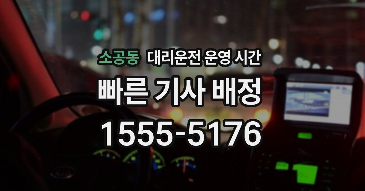 소공동 대리운전 운영 시간