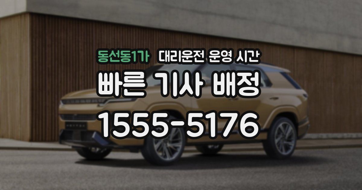 동선동1가 대리운전 운영 시간