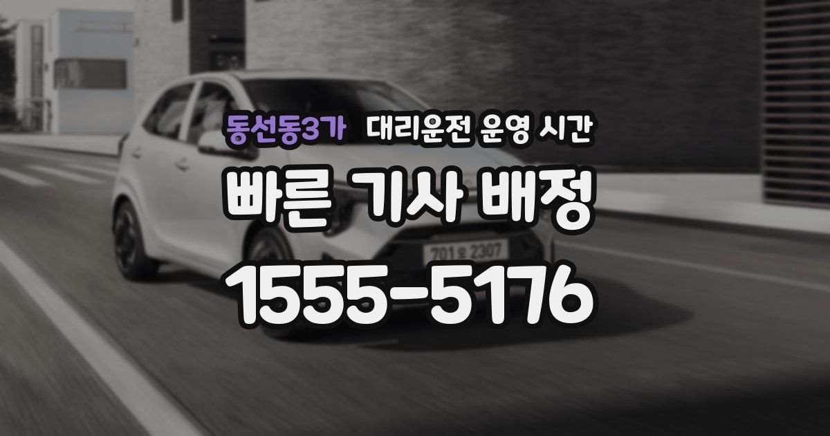 동선동3가 대리운전 운영 시간
