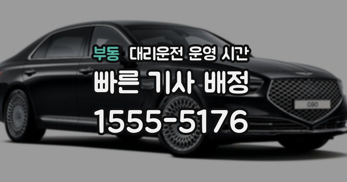 부동 대리운전 운영 시간