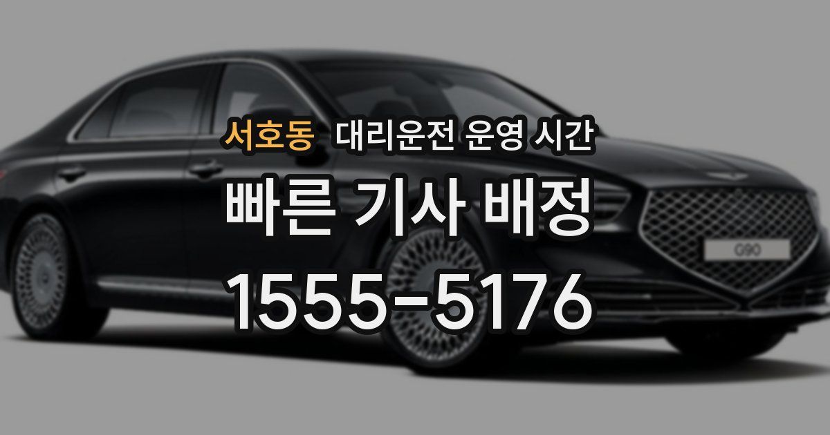 서호동 대리운전 운영 시간