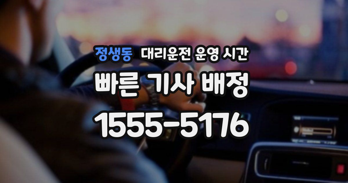 정생동 대리운전 운영 시간