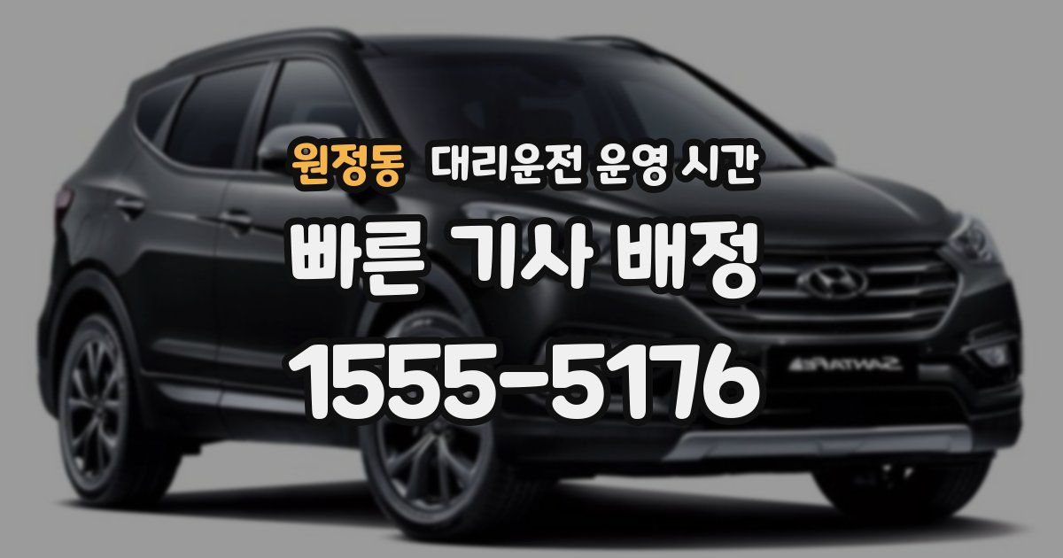 원정동 대리운전 운영 시간