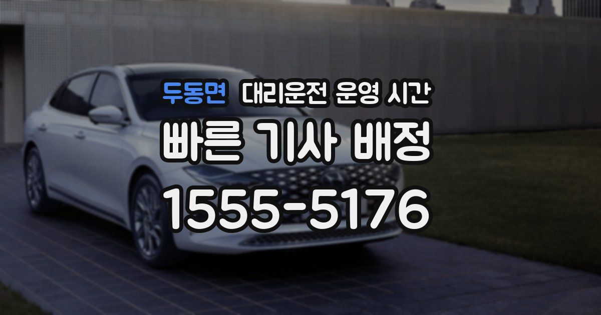 두동면 대리운전 운영 시간
