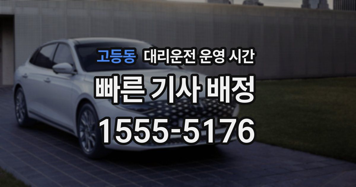 고등동 대리운전 운영 시간