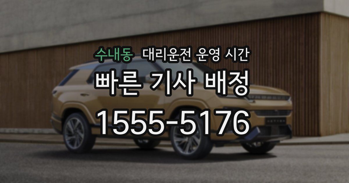 수내동 대리운전 운영 시간