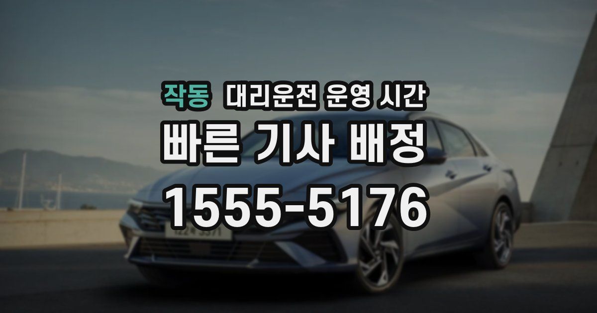 작동 대리운전 운영 시간