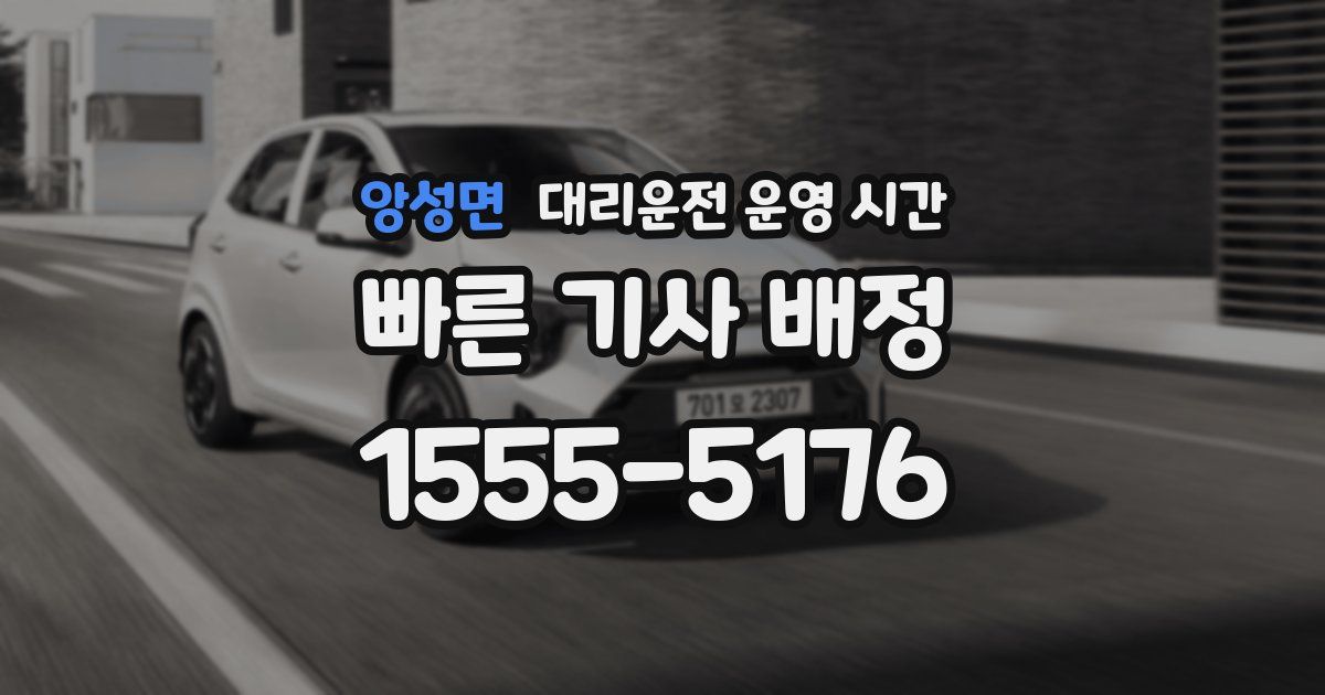 앙성면 대리운전 운영 시간