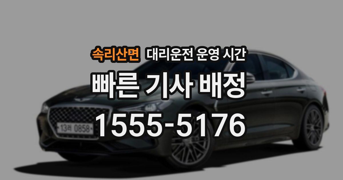 속리산면 대리운전 운영 시간