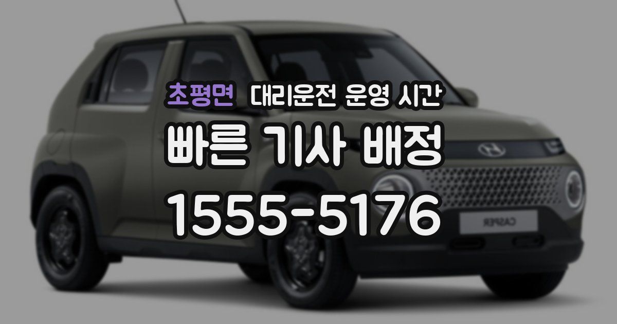 초평면 대리운전 운영 시간
