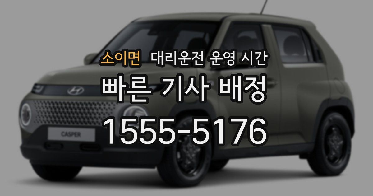 소이면 대리운전 운영 시간