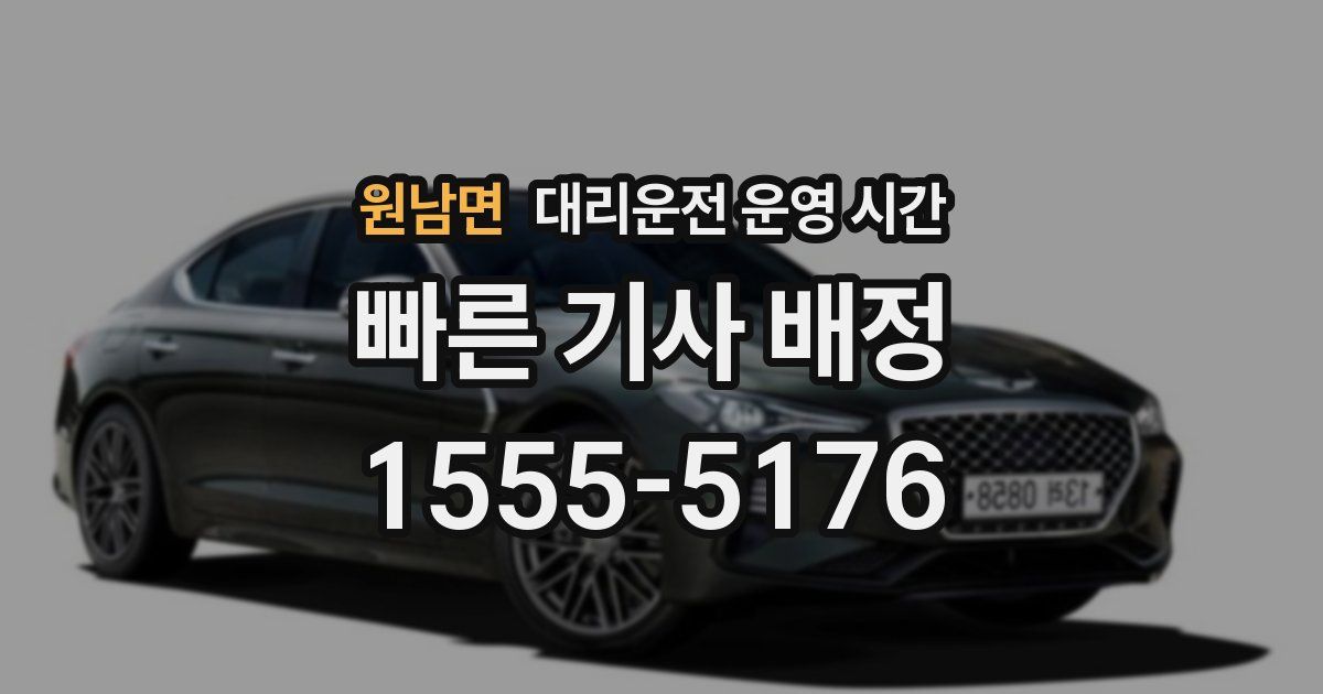 원남면 대리운전 운영 시간