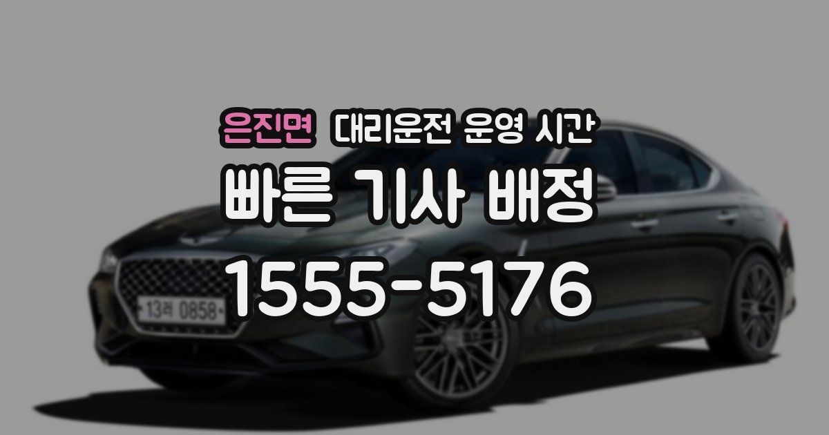 은진면 대리운전 운영 시간
