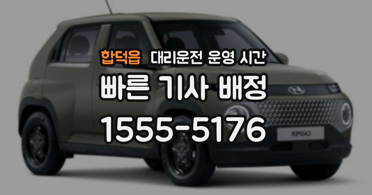 합덕읍 대리운전 운영 시간
