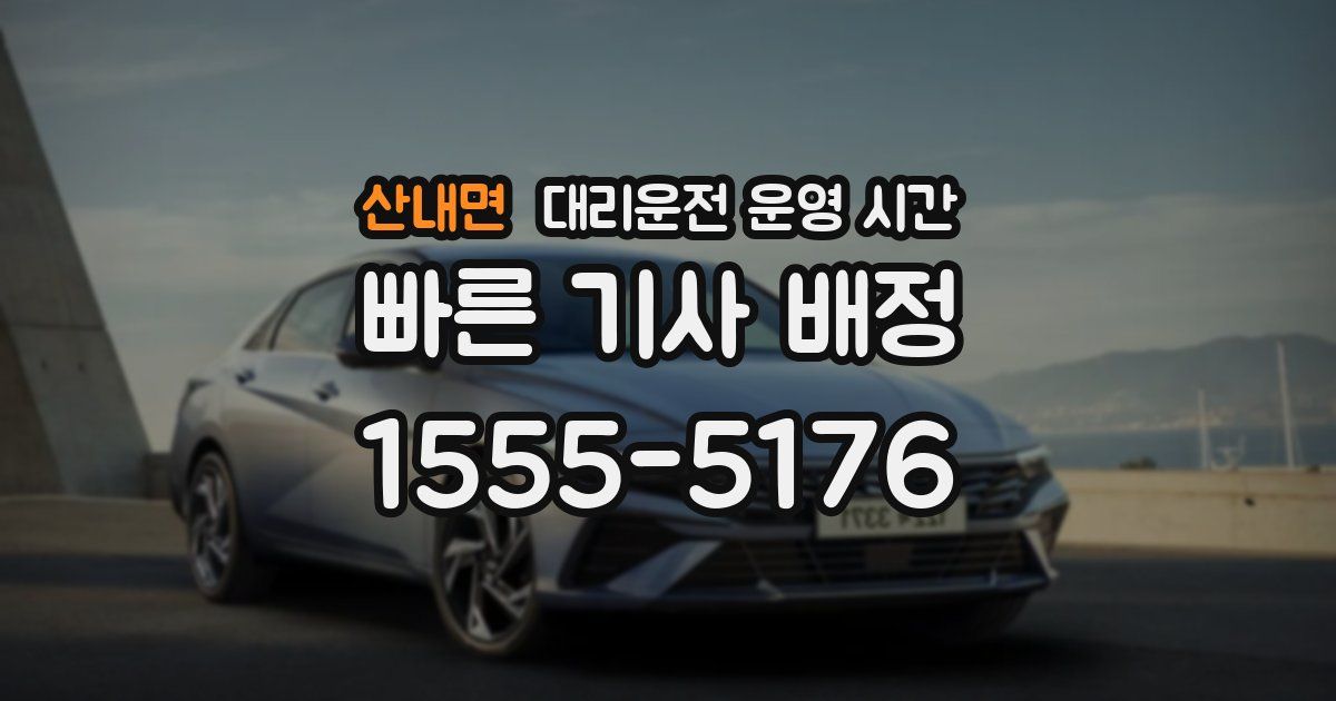 산내면 대리운전 운영 시간