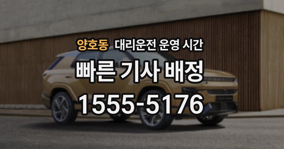 양호동 대리운전 운영 시간