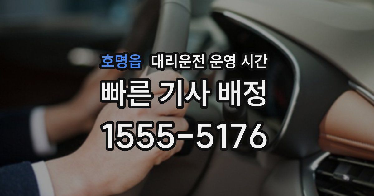 호명읍 대리운전 운영 시간