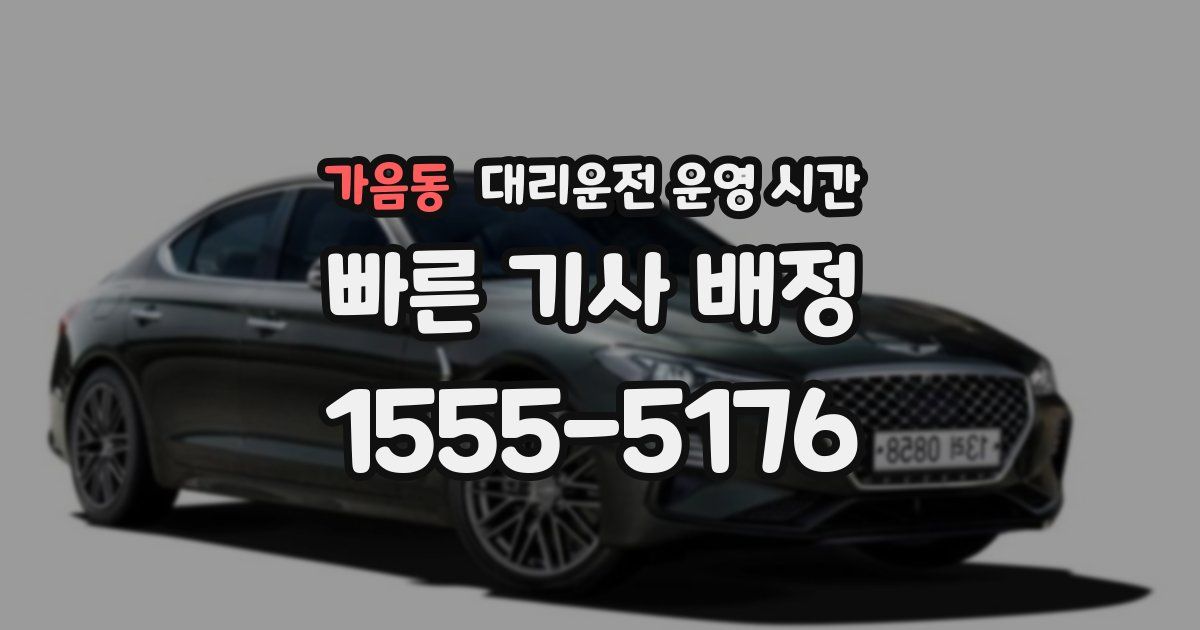 가음동 대리운전 운영 시간