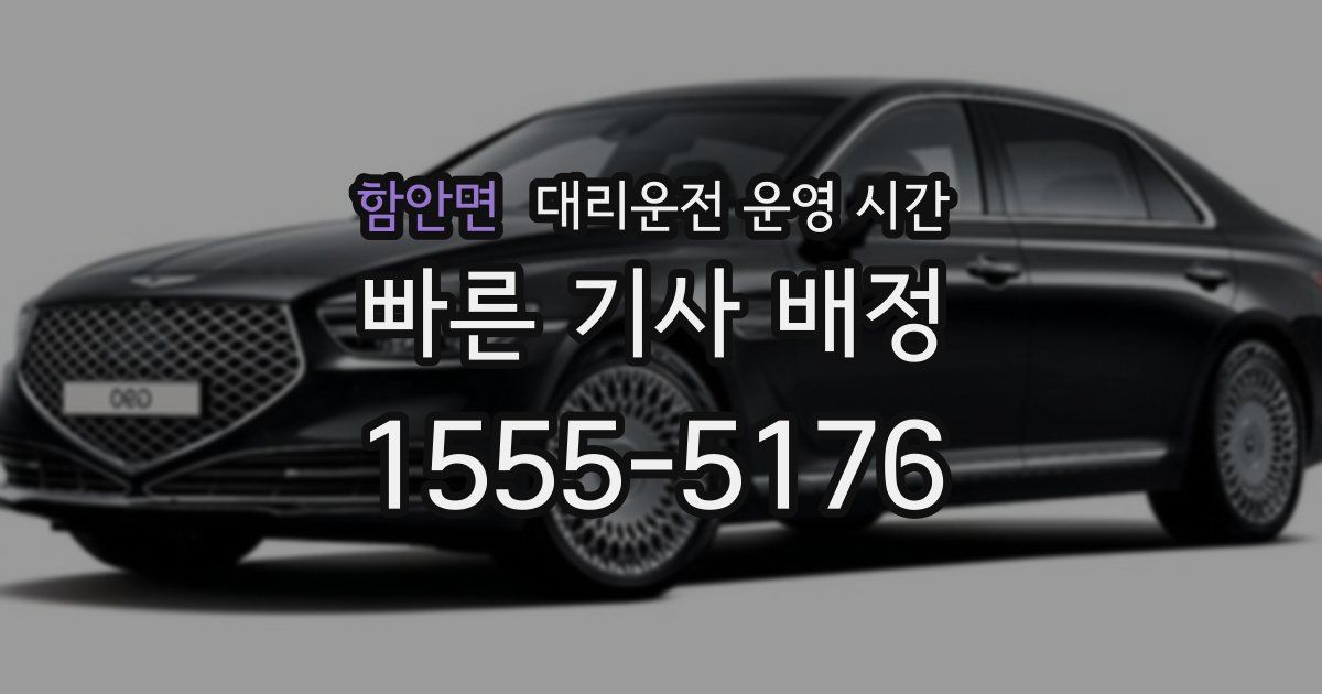 함안면 대리운전 운영 시간
