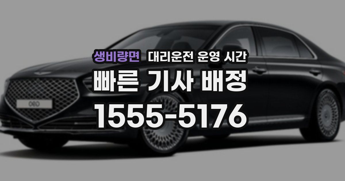 생비량면 대리운전 운영 시간