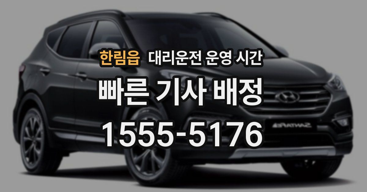 한림읍 대리운전 운영 시간