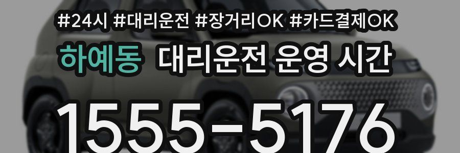 하예동 대리운전 운영 시간