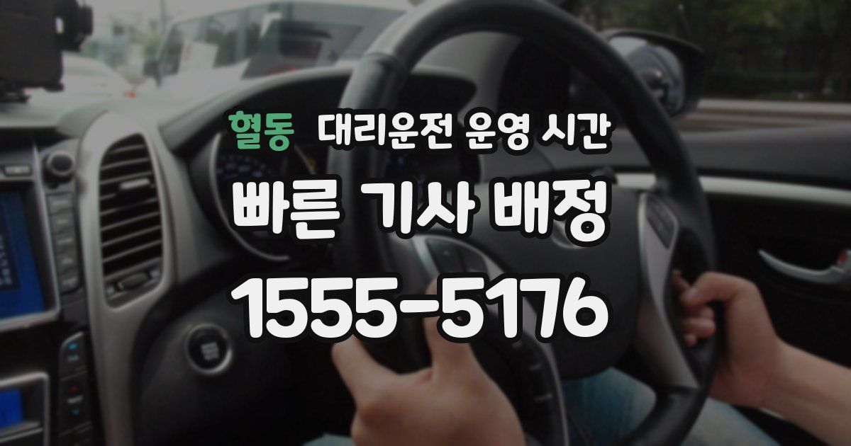 혈동 대리운전 운영 시간