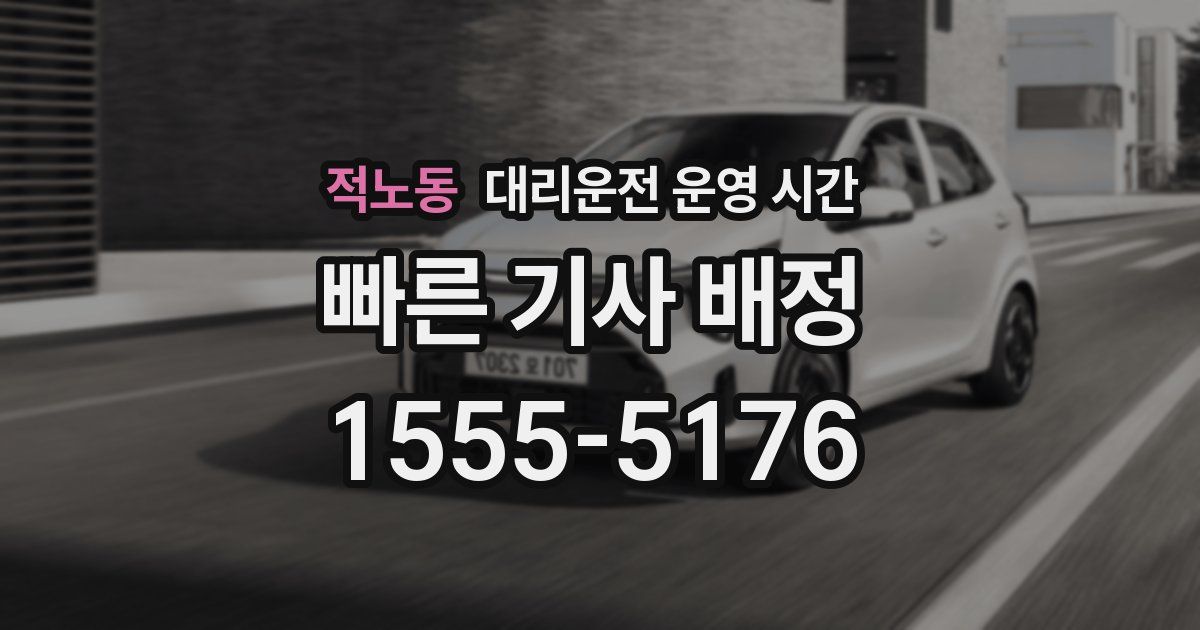 적노동 대리운전 운영 시간